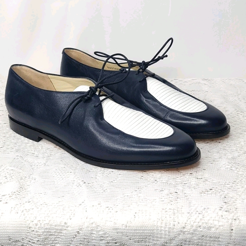 NWOT Bally Eastham lace up loafer blues shoes sz 8